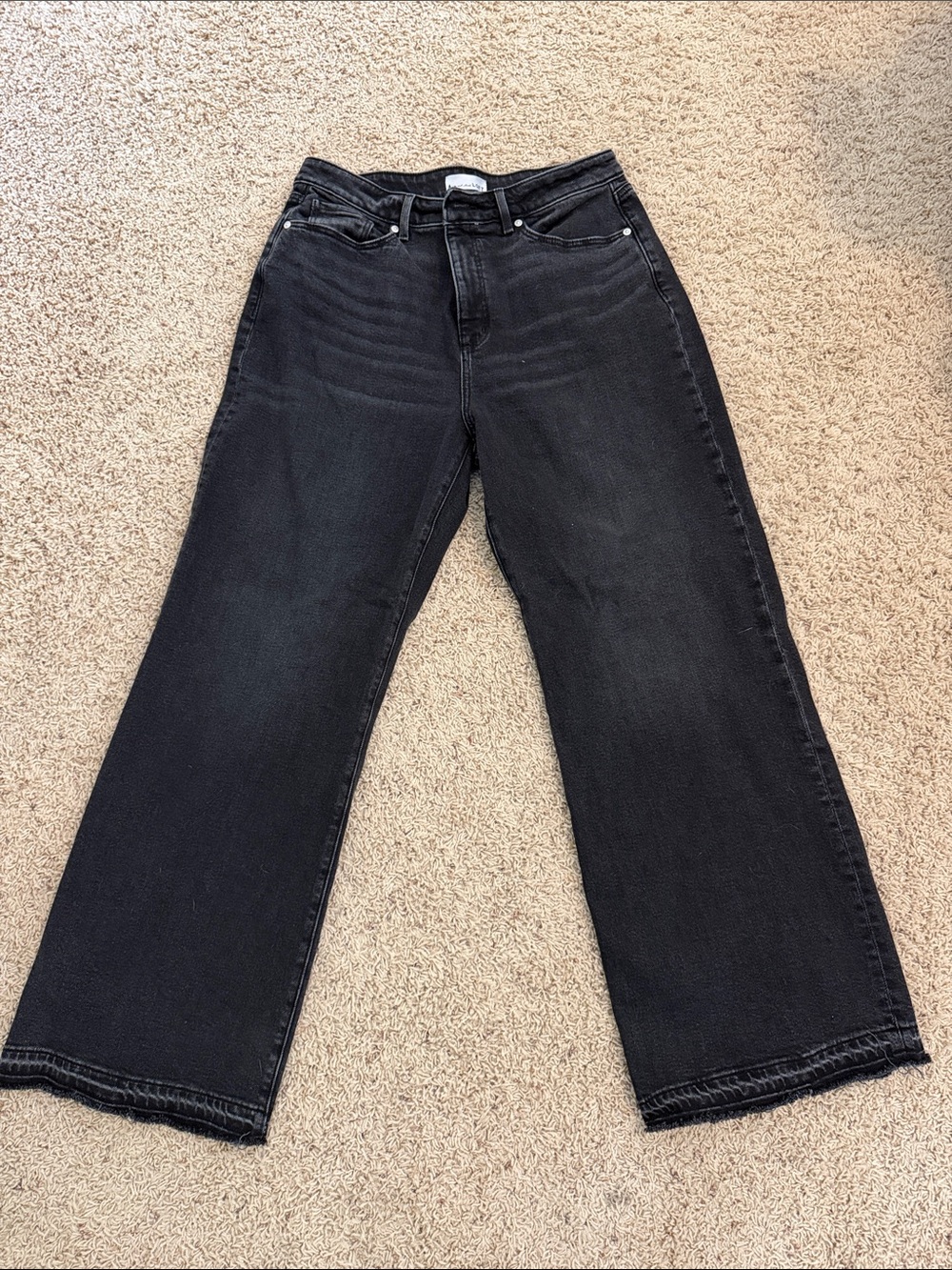 LOFT Black High-Rise Wide Leg Jeans